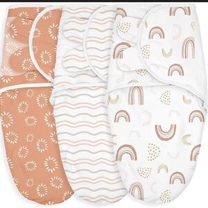 Kids Patterned Swaddle Set - Orange, White, Cream